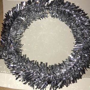 Holiday Time 9 Ft Wired Silver Tinsel Rope